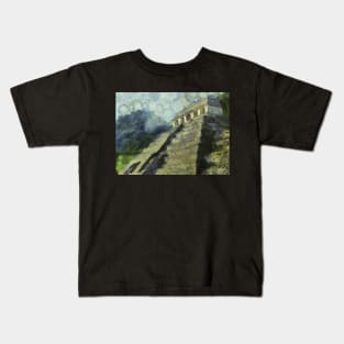 Starry Night in The Ancient Mayan Temple, Temple of the Inscriptions Kids T-Shirt